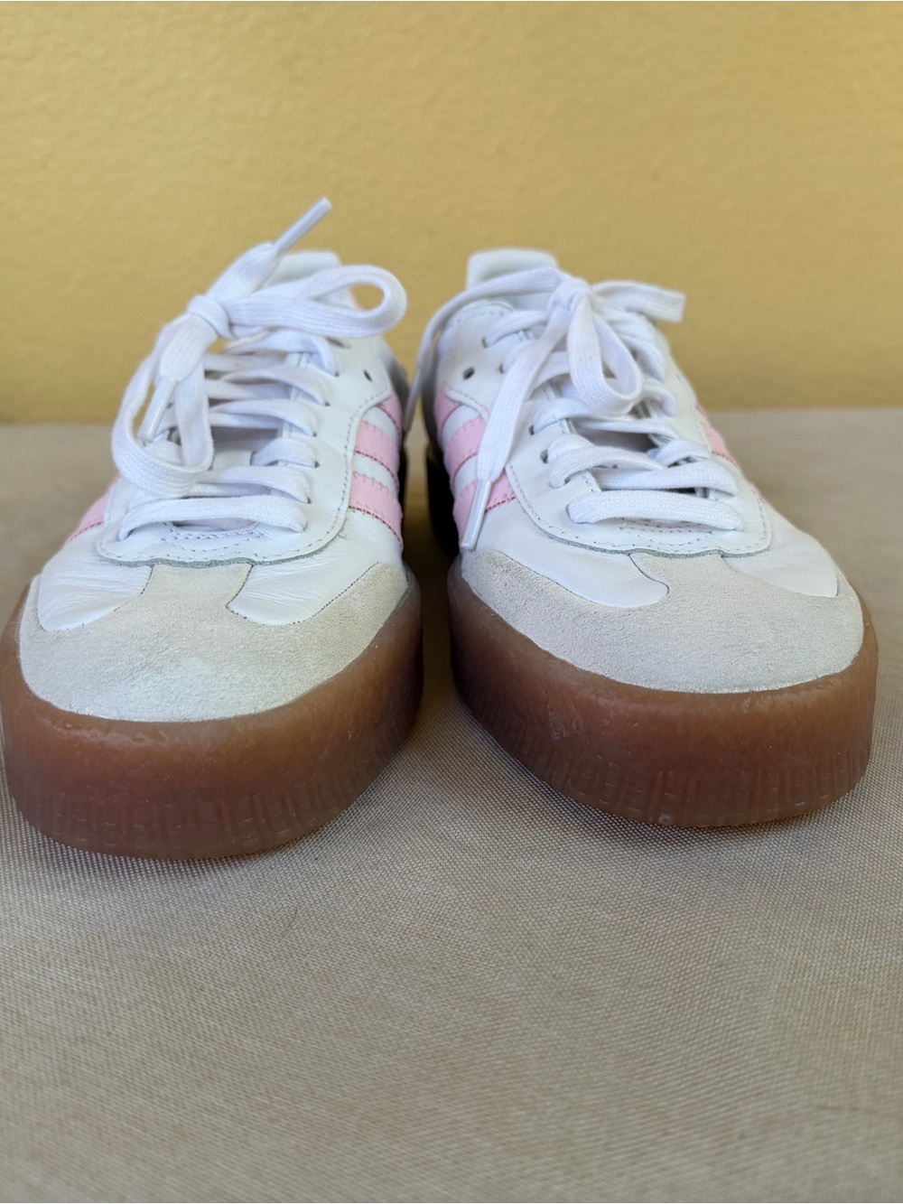 Adidas Originals Samba OG Off White Pink Leather Sneakers Size 7 Like New! - Picture 4 of 9